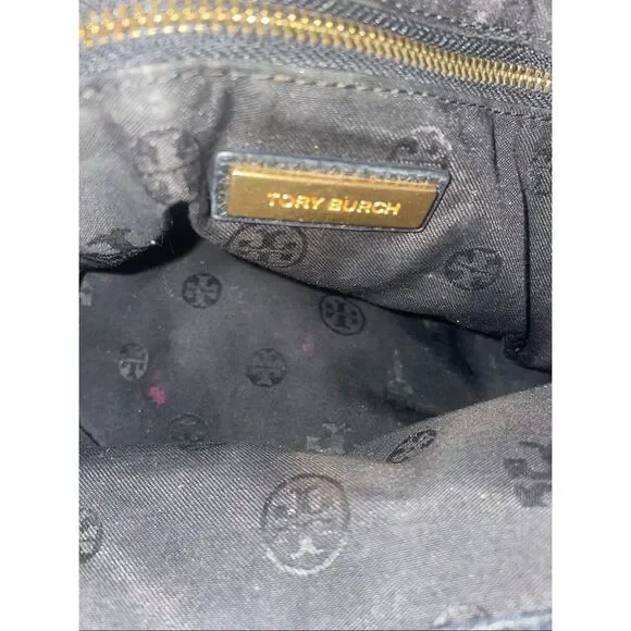 Tory Burch Medium Shoulder Chain Bag Black Leather Handbag with Gold Accents - Picture 6 of 14